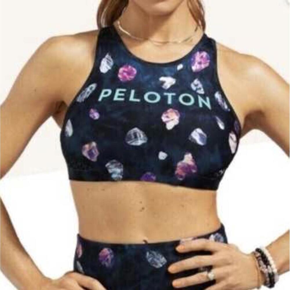Peloton x WITH Wear‎ It To Heart Gem Print Racerback Sports Bra Size M